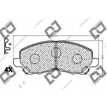 Photo Kit de plaquettes de frein, frein à disque DJ PARTS BP1151