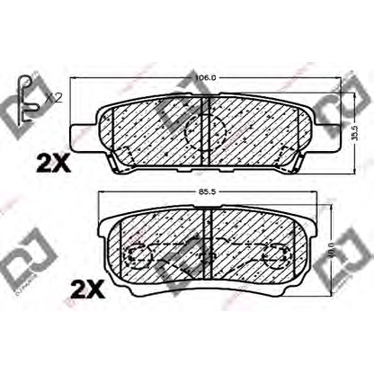 Фото Комплект тормозных колодок, дисковый тормоз DJ PARTS BP1153