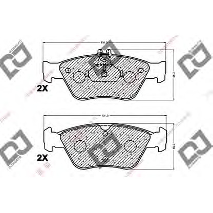 Фото Комплект тормозных колодок, дисковый тормоз DJ PARTS BP1181