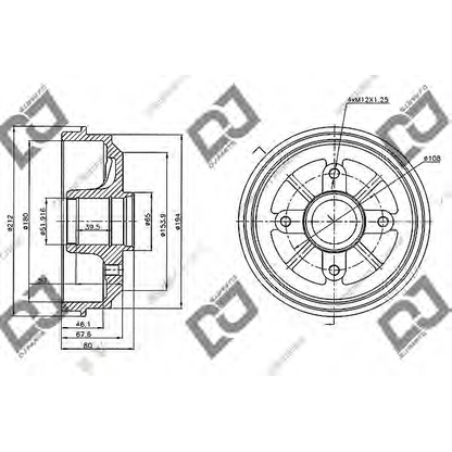 Foto Tamburo freno DJ PARTS BR1017