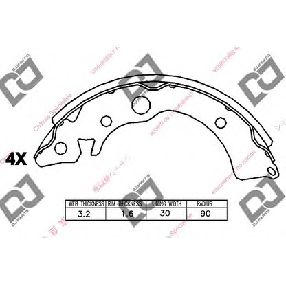 Photo Jeu de mâchoires de frein DJ PARTS BS1004