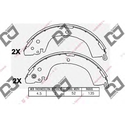 Photo Brake Shoe Set DJ PARTS BS1014