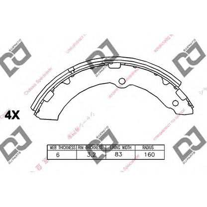 Photo Brake Shoe Set DJ PARTS BS1051