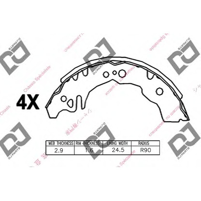 Photo Jeu de mâchoires de frein DJ PARTS BS1085