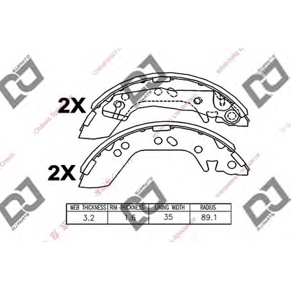 Photo Jeu de mâchoires de frein DJ PARTS BS1139