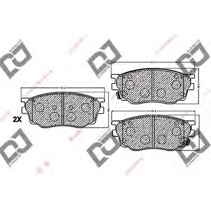 Photo Kit de plaquettes de frein, frein à disque DJ PARTS BP1155