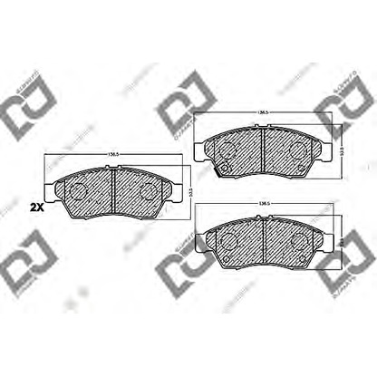 Foto Kit pastiglie freno, Freno a disco DJ PARTS BP1167