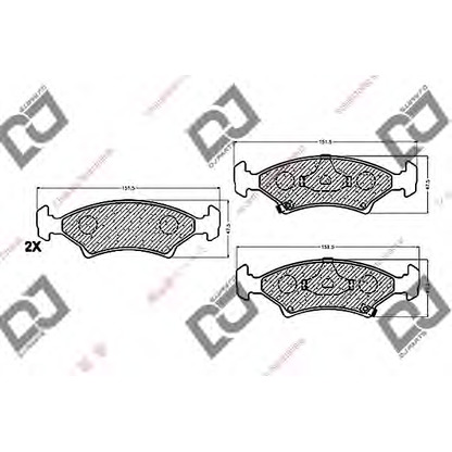 Фото Комплект тормозных колодок, дисковый тормоз DJ PARTS BP1229