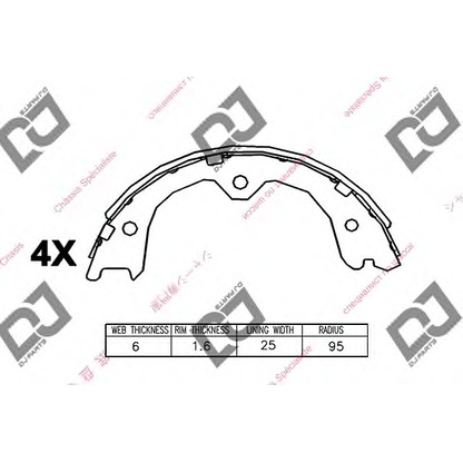 Foto Bremsbackensatz, Feststellbremse DJ PARTS BS1144