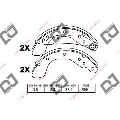 Photo Brake Shoe Set DJ PARTS BS1151