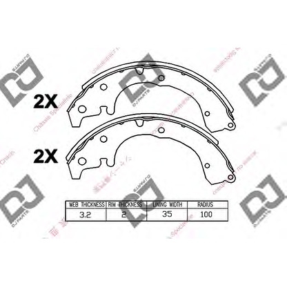 Photo Jeu de mâchoires de frein DJ PARTS BS1161