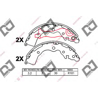 Photo Jeu de mâchoires de frein DJ PARTS BS1212