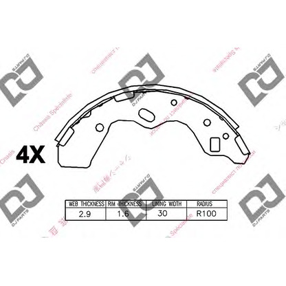 Photo Brake Shoe Set DJ PARTS BS1284