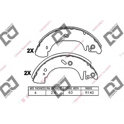 Foto Kit ganasce freno DJ PARTS BS1296