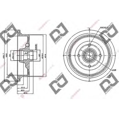 Photo Brake Drum DJ PARTS BR1059