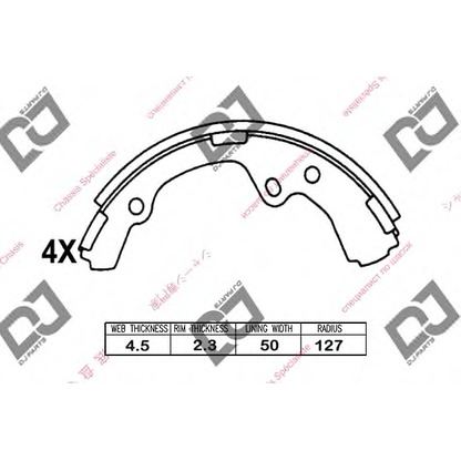 Photo Jeu de mâchoires de frein DJ PARTS BS1045