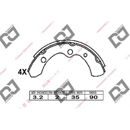 Photo Jeu de mâchoires de frein DJ PARTS BS1064