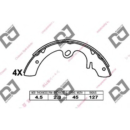 Photo Jeu de mâchoires de frein DJ PARTS BS1091