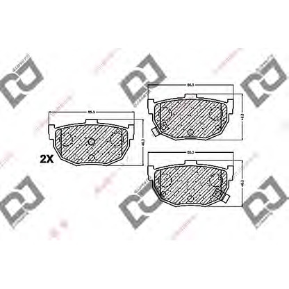 Photo Kit de plaquettes de frein, frein à disque DJ PARTS BP1267