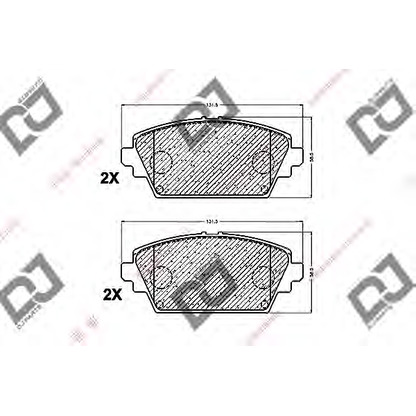 Фото Комплект тормозных колодок, дисковый тормоз DJ PARTS BP1363