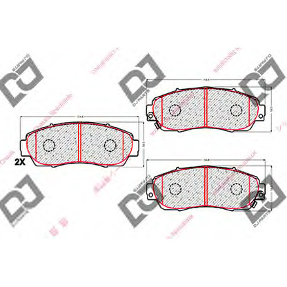 Фото Комплект тормозных колодок, дисковый тормоз DJ PARTS BP1758