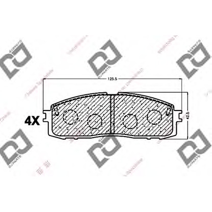 Фото Комплект тормозных колодок, дисковый тормоз DJ PARTS BP1402