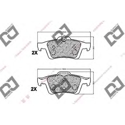 Фото Комплект тормозных колодок, дисковый тормоз DJ PARTS BP1414