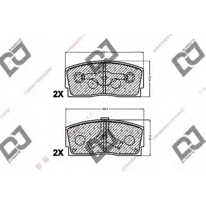 Photo Kit de plaquettes de frein, frein à disque DJ PARTS BP1424