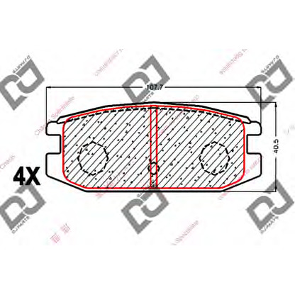 Фото Комплект тормозных колодок, дисковый тормоз DJ PARTS BP1785