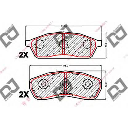 Фото Комплект тормозных колодок, дисковый тормоз DJ PARTS BP1832