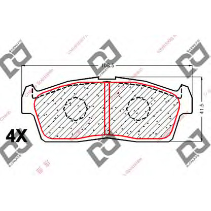 Фото Комплект тормозных колодок, дисковый тормоз DJ PARTS BP1847