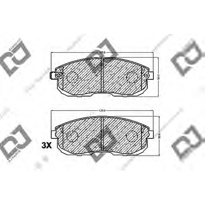 Фото Комплект тормозных колодок, дисковый тормоз DJ PARTS BP1502