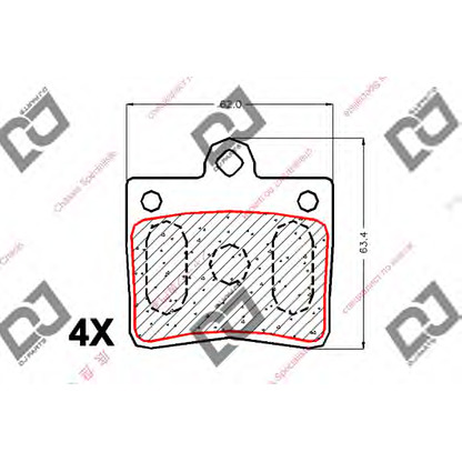 Фото Комплект тормозных колодок, дисковый тормоз DJ PARTS BP1866