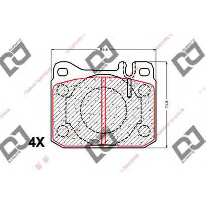 Фото Комплект тормозных колодок, дисковый тормоз DJ PARTS BP1869