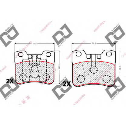 Фото Комплект тормозных колодок, дисковый тормоз DJ PARTS BP1876