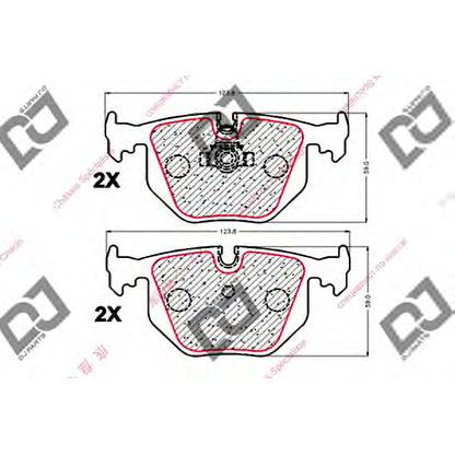 Фото Комплект тормозных колодок, дисковый тормоз DJ PARTS BP1886