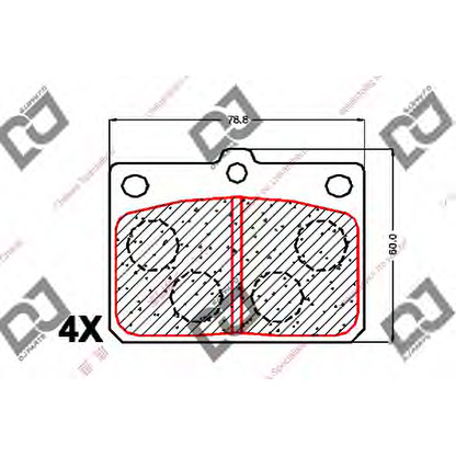 Фото Комплект тормозных колодок, дисковый тормоз DJ PARTS BP1546