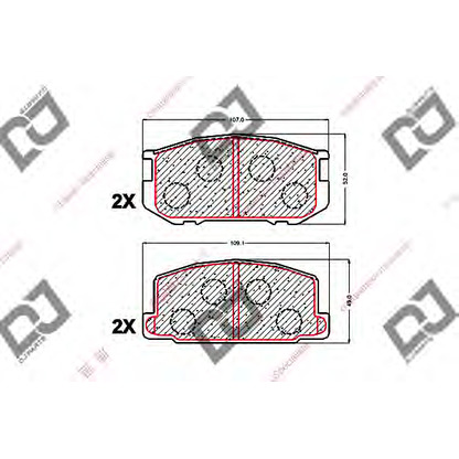 Фото Комплект тормозных колодок, дисковый тормоз DJ PARTS BP1548