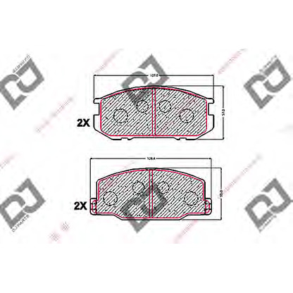 Photo Kit de plaquettes de frein, frein à disque DJ PARTS BP1555