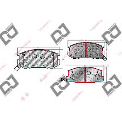 Фото Комплект тормозных колодок, дисковый тормоз DJ PARTS BP1581