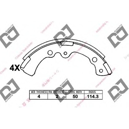 Photo Jeu de mâchoires de frein DJ PARTS BS1187