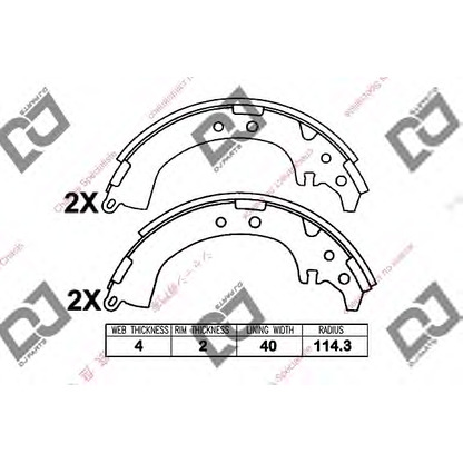 Photo Jeu de mâchoires de frein DJ PARTS BS1222