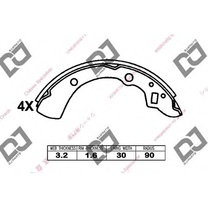 Photo Jeu de mâchoires de frein DJ PARTS BS1257