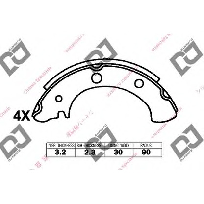 Foto Bremsbackensatz DJ PARTS BS1372