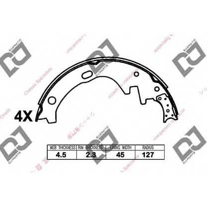 Photo Brake Shoe Set DJ PARTS BS1408