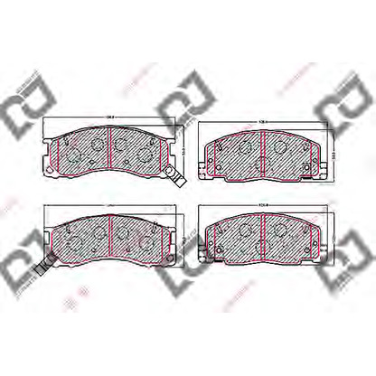 Фото Комплект тормозных колодок, дисковый тормоз DJ PARTS BP1588