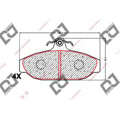 Фото Комплект тормозных колодок, дисковый тормоз DJ PARTS BP1898