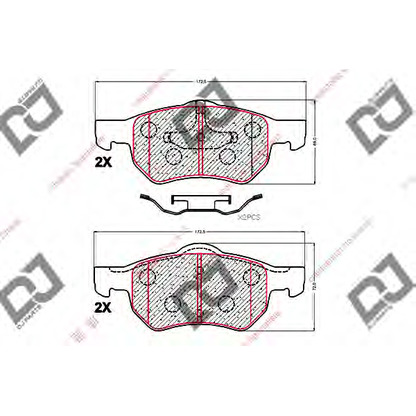 Фото Комплект тормозных колодок, дисковый тормоз DJ PARTS BP1922