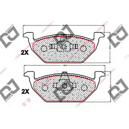 Фото Комплект тормозных колодок, дисковый тормоз DJ PARTS BP1930