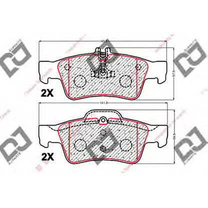 Photo Brake Pad Set, disc brake DJ PARTS BP1966